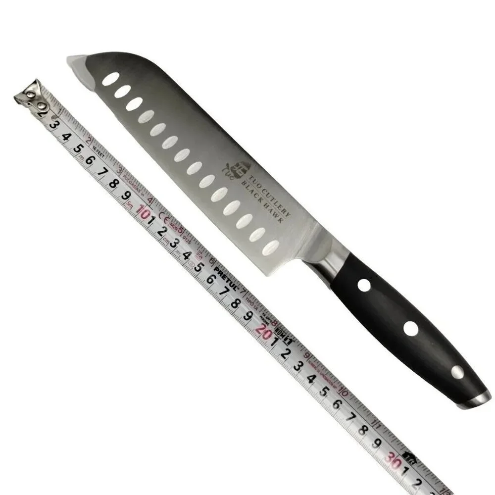 Tuo Cutlery Black Hawk 7-Inch Blade Santoku Chef Knife Stainless Steel